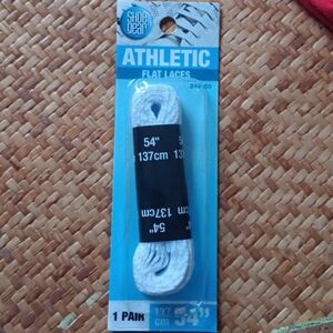 White 54" Inch Flat Athletic Shoe Laces 1 Pair